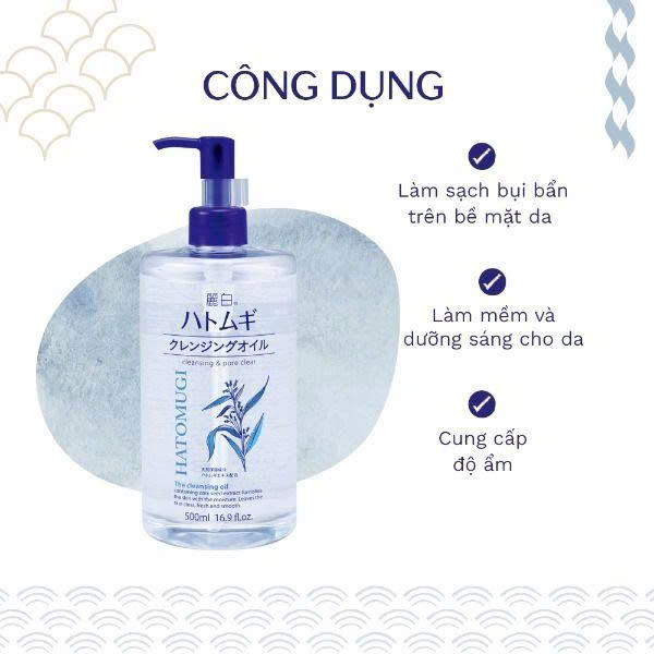 Dầu Tẩy Trang Reihaku Hatomugi The Cleansing Oil 500ml
