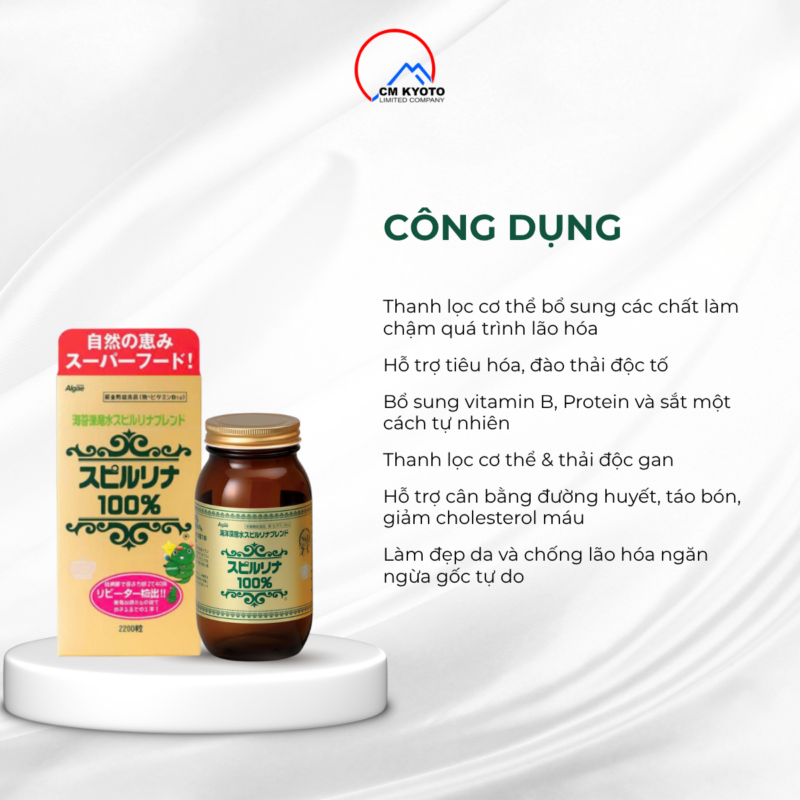 Tảo Xoắn Tem Đỏ Spirulina Nhật Bản 2200 viên