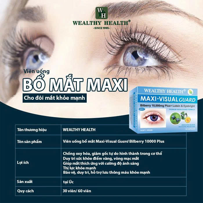 Viên Uống Bổ Mắt Maxi-Visual Guard Bilberry 10000 Plus