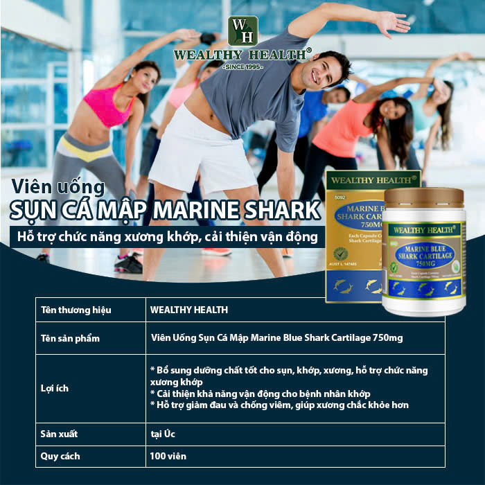 Viên Uống Sụn Cá Mập Marine Blue Shark Cartilage 750mg