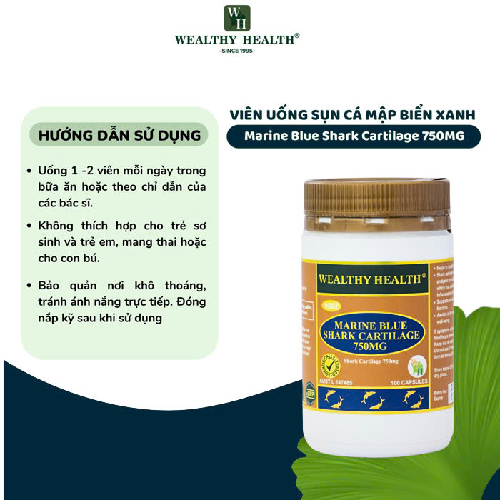 Viên Uống Sụn Cá Mập Marine Blue Shark Cartilage 750mg