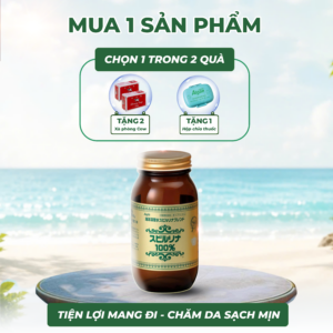 Viên uống Tảo xoắn Spirulina tem đỏ 2200 viên Nhật Bản