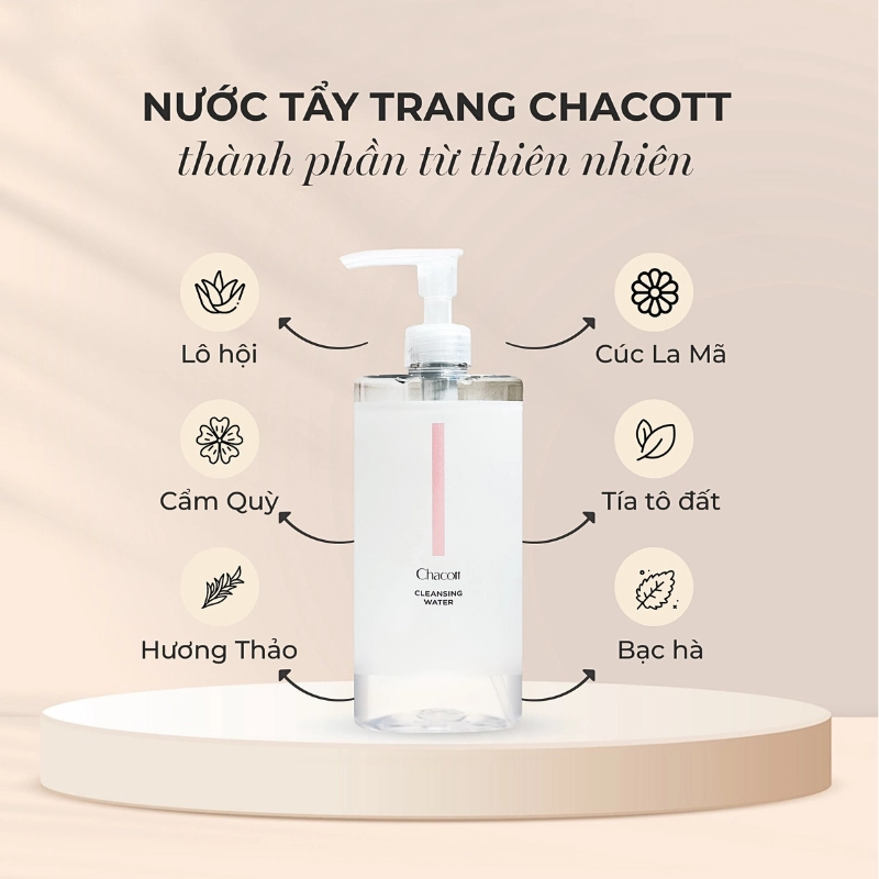 Nước tẩy trang Chacott Cleansing Water 500ml