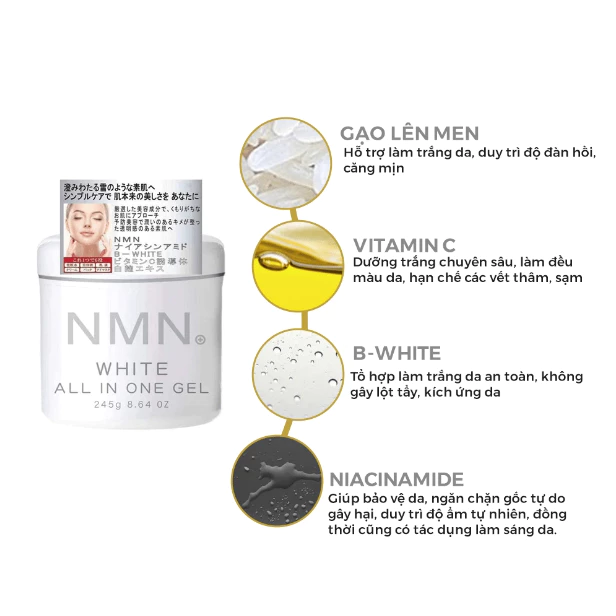 Kem Dưỡng NMN White All In One Gel 245g