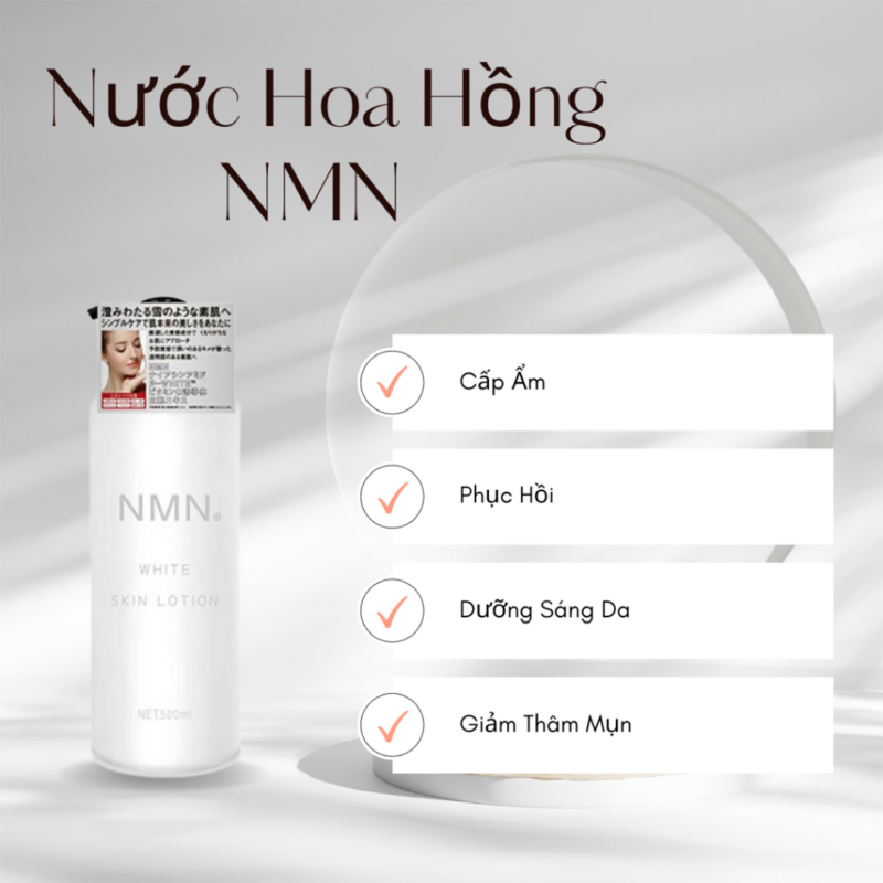 Nước Hoa Hồng NMN White Skin Lotion 500ml 