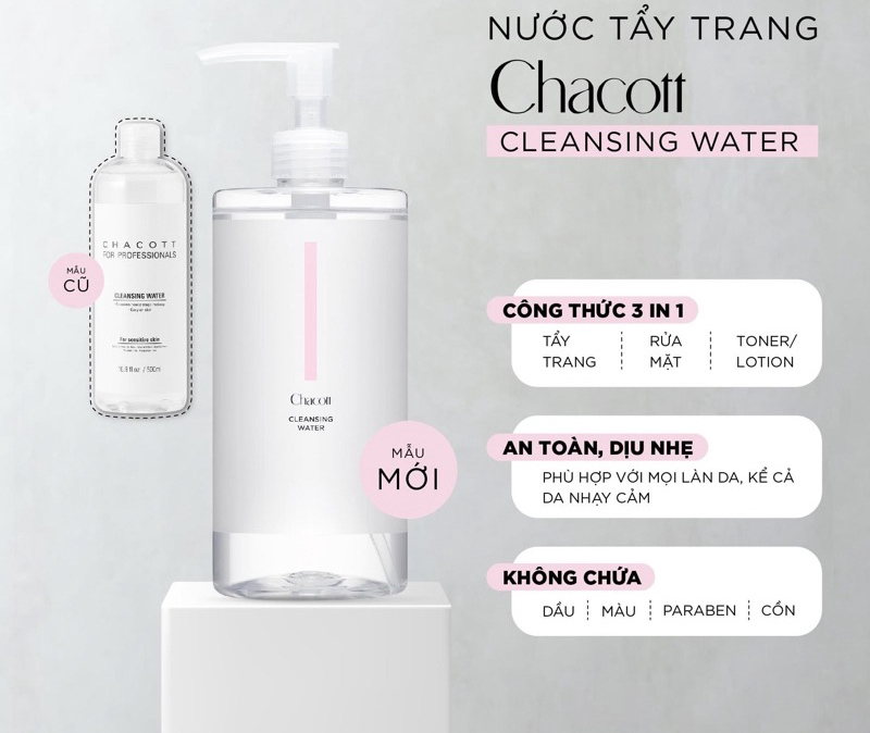 Nước tẩy trang Chacott Cleansing Water 500ml