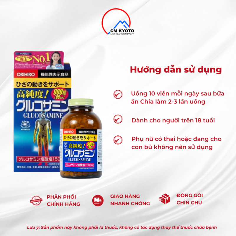 Viên uống Glucosamine 1500mg Orihiro hộp 900 viên