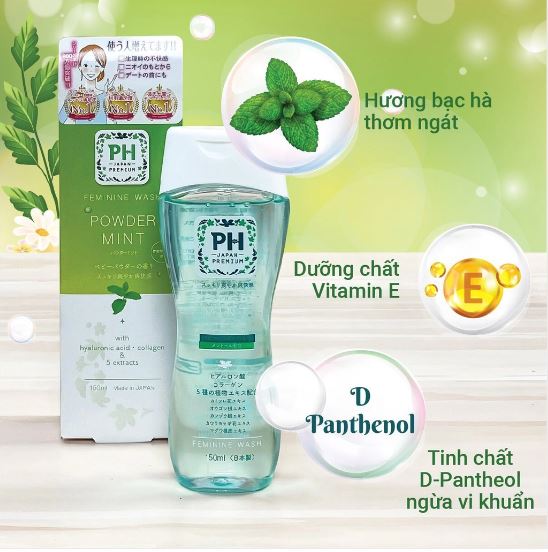 Dung Dịch Vệ Sinh Phụ Nữ PH Japan Premium 150ml – Hương Bạc Hà
