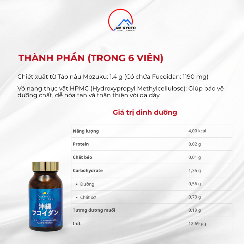 Viên Uống Fucoidan Xanh Okinawa 180 Viên Nhật Bản