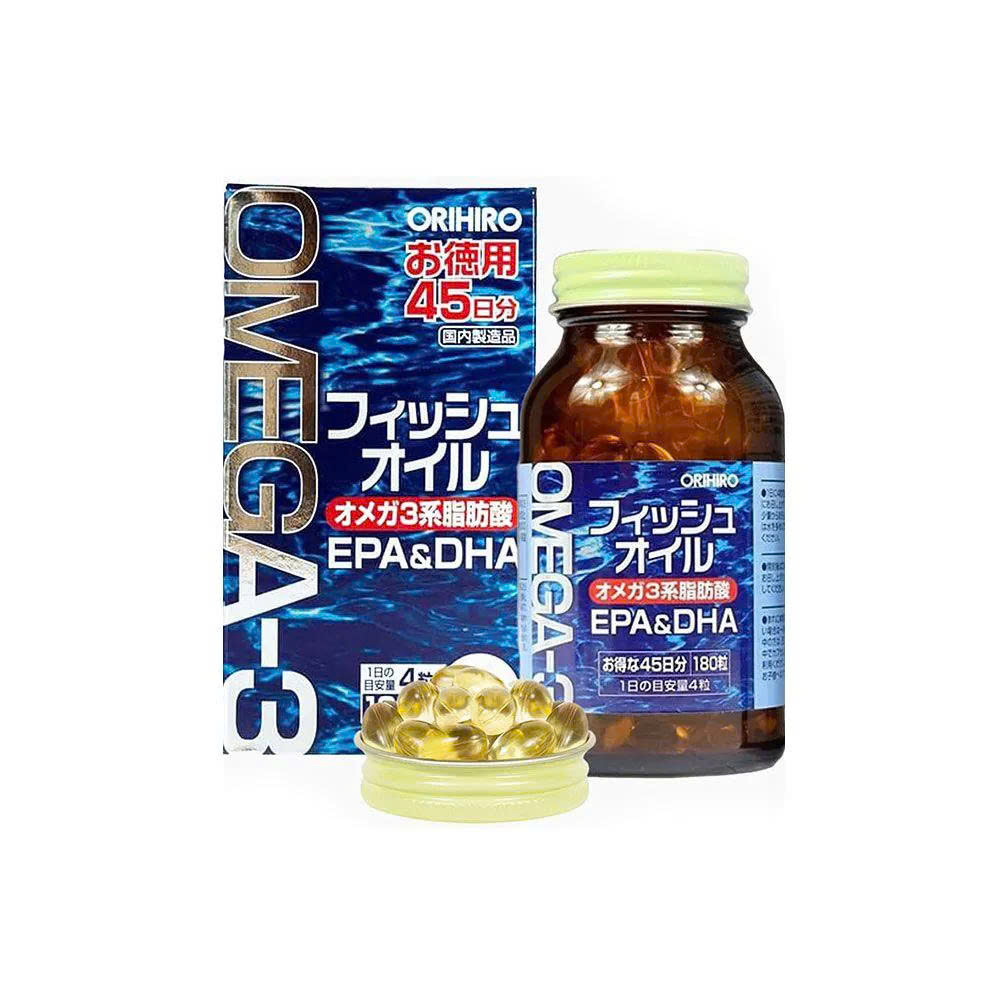 Viên Uống Dầu Cá Omega 3 Orihiro - Hộp 180 viên