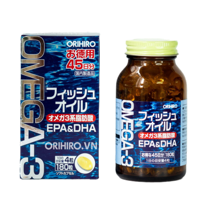 Viên Uống Dầu Cá Omega 3 Orihiro - Hộp 180 viên